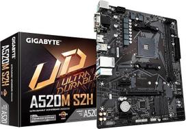 GIGABYTE A520M S2H pagrindinė plokštė - palaiko AMD Ryzen 5000 serijos AM4 procesorius, 4+3 fazių "Pure Digital VRM", iki 5100 MHz DDR4 (OC), PCIe 3.0 x4 M.2, GbE LAN, USB 3.2 Gen 1