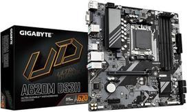 GIGABYTE A620M DS3H pagrindinė plokštė - palaiko "AMD Ryzen 8000" procesorius, 5+2+2+2 fazių skaitmeninis VRM, iki 7600 MHz DDR5 (OC), 1xPCIe 4.0 M.2, GbE LAN, USB 3.2 Gen 1