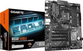 GIGABYTE B550 Eagle pagrindinė plokštė - AMD Ryzen 5000 G serijos procesoriams, 10+3+1 fazių VRM, iki 3200 MHz DDR4, 1xPCIe 4.0 + 1xPCIe 3.0 M.2, 1GbE LAN, USB 3.2 Gen 2