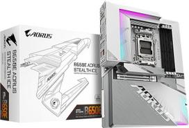 GIGABYTE B650E AORUS Stealth Ice pagrindinė plokštė - AMD Ryzen 9000 serijos, 12+2+2 fazių VRM, iki 8000 MHz DDR5 (OC), 1xPCIe 5.0 + 2xPCIe 4.0 M.2, 2.5GbE LAN, WiFi 7, USB 3.2 Gen 2x2