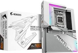 GIGABYTE B650E AORUS Stealth Ice su galine jungtimi Balta plokštė Suderinama su AMD Ryzen 9000/8000/7000 serijos procesoriais Socket AM5 DDR5 ATX plokštė B650E A Stealth Ice MB6539