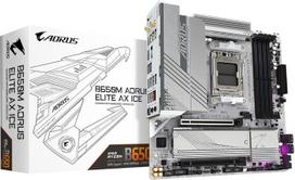 GIGABYTE B650M AORUS Elite AX Ice pagrindinė plokštė - AMD Ryzen 9000 serijos, 12+2+2 fazių VRM, iki 8000 MHz DDR5 (OC), 1xPCIe 5.0 + 1xPCIe 4.0 M.2, 2.5GbE LAN, WiFi 6E, USB 3.2 Gen 2x2