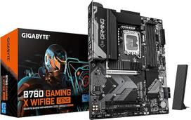 GIGABYTE B760 Gaming X WIFI6E GEN5 pagrindinė plokštė - palaiko 14 kartos "Intel Core" procesorius, 8+1+1 fazių VRM, iki 5600 MHz DDR5, 3x PCIe 4.0 M.2, "Wi-Fi 6E", 2,5GbE LAN, USB 3.2 Gen 2