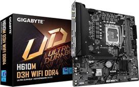GIGABYTE H610M D3H WiFi DDR4 Pagrindinė plokštė - palaiko "Intel Core Prozessoren" 14. karta, 6+1+1 fazių VRM, iki 3200 MHz DDR4, 2xPCIe 3.0 M.2, Wi-Fi 5, 1GbE LAN, USB 3.2 Gen 1