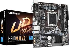 GIGABYTE H610M H V2 pagrindinė plokštė - palaiko 14-ąjį "Intel Core" procesorių, 4+1+1 hibridinis skaitmeninis VRM, iki 5600 MHz DDR5, 1xPCIe 3.0 M.2, GbE LAN, USB 3.2 Gen 1