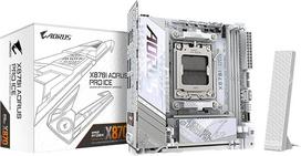 GIGABYTE X870I AORUS PRO Ice AMD AM5 LGA 1718 pagrindinė plokštė, Mini-ITX, DDR5, 2x M.2, PCIe 5.0, USB-C, WIFI7, 2.5GbE LAN, EZ-Latch, 5 metų garantija