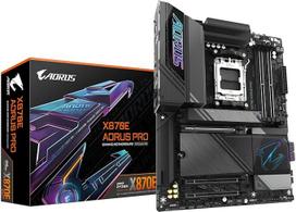 GIGABYTE X870E AORUS PRO pagrindinė plokštė - palaiko "AMD Ryzen 9000" procesorius, 16+2+2+2 fazių skaitmeninis VRM, iki 8000 MHz DDR5 (OC), 3xPCIe 5.0, "Wi-Fi 7", 2,5GbE LAN, USB 4