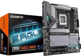 GIGABYTE Z890 Eagle WIFI7 pagrindinė plokštė - palaiko "Intel Core Ultra" (2 serijos) procesorius, 14+1+2 fazių VRM, iki 8800 MHz DDR5 (OC), 1xPCIe 5.0 + 3xPCIe 4.0, "Wi-Fi 7", 2,5GbE LAN, "Thunderbolt 4
