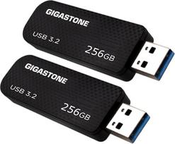 GIGASTONE 256GB atmintinė (2 vnt.) Z30 USB 3.2 Gen 1, 100MB/s itin greita, su raktų pakabuko ąsele, "Push-Pull", duomenų saugykla, atsarginė kopija, skirta kompiuteriui, kompiuteriui, televizoriui ir automobiliui, suderinama su USB 2.0/3.0/3.1