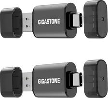 GIGASTONE 32GB dvigubas diskas (2 vnt.) Z40 USB 3.2 Gen 1, "2-in-1" A tipo ir C tipo, 100MB/s itin greitas, su apsauginiu dangteliu, "Plug & Play" išmaniesiems telefonams/PC/Mac/TV/automobiliams, suderinamas su USB 2.0/3.0/3.1