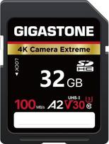 GIGASTONE 32GB SDHC atminties kortelė 4K fotoaparatui Extreme iki 100MB/s, suderinama su "Canon A2 V30 U3 UHS-I Class 10", skirta 4K UHD vaizdo įrašams, su 1 mini krepšeliu