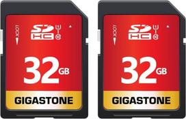 GIGASTONE 32GB SDXC atminties kortelė 2 pakuotės Iki 80MB/s suderinama su "Canon Olympus" skaitmeniniu fotoaparatu UHS-I U1 10 klasės UHD vaizdo įrašams