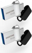 GIGASTONE 64GB "Nano Luxury" dvigubas diskas (2 vnt.) Z50 USB 3.2 Gen 1, "2-in-1" A tipo ir C tipo, 100MB/s itin greitas, metalinis dizainas, "Plug & Play" išmaniesiems telefonams/PC/Mac/TV/automobiliams, suderinamas su USB 2.0/3.0/3.1