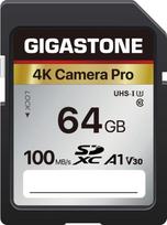 GIGASTONE 64GB SDXC atminties kortelė, 4K Camera Pro, iki 100MB/s, skirta "Canon Olympus" skaitmeniniams fotoaparatams, 4K UHD vaizdo įrašymas UHS-I U3 V30 10 klasės