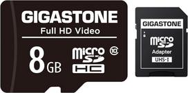 GIGASTONE 8GB MicroSDHC Speicherkarte + SD adapteris, skirtas veiksmo kameroms, GoPro, fotoaparatams ir planšetiniams kompiuteriams, pralaidumas iki 85MB/s, Full HD vaizdo įrašai, Micro SD kortelė UHS-I Klasse 10 U1