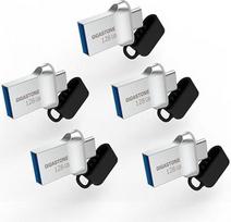 GIGASTONE: USB 128GB 5 vienetų, OTG 2-in-1 USB atmintinė, Z50 USB 3.2 Gen 1, dviguba USB C ir USB A, metalinis stilius, patikima, patvari, suderinama su USB 2.0 / USB 3.0 / USB 3.1 sąsaja