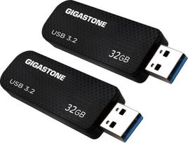 GIGASTONE: USB 32GB, 2 x atmintinė, Z30 serijos, greita, patikima, USB 3.0 ištraukiama, skirta kompiuteriui "Mac", atspari vandeniui ir tvirta atmintis be dangtelio, juoda
