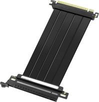 GINTOOYUN PCIE 4.0 X16 vaizdo plokštės ilginimo kabelis Juodas PCIE 4.0 X16 vyriškos ir 180 laipsnių moteriškos lyties GPU stiprinimo kabelis, skirtas vaizdo plokštės korpusui ir kt. (9,8 colio) (180 laipsnių)