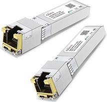 GIQITCK 2Pack 10GBASE-T SFP+ RJ45 siųstuvas, 1.25G/2.5G/5G/10G SFP+ į RJ45 varinį modulį, skirtas "Cisco SFP-10G-T-S", "Ubiquiti UF-RJ45-10G", "Netgear", "D-Link", "Supermicro", "TP-Link", "Linksys", iki 30 m