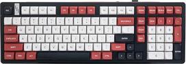GK GAMAKAY TK101 98% mechaninė klaviatūra su skaičių lentele, "Bluetooth" / 2,4 GHz / laidinė RGB PBT klaviatūra, 101 klavišas, "Gasket" žaidimų klaviatūra (juoda ir raudona, "Pluto" jungiklis)