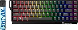 GK GAMAKAY x NaughShark NS68 Rapid Trigger belaidė žaidimų klaviatūra, BT/2.4GHz/Wired 8KHz 0.01 mm RT, Hall Effect Outemu Peach Crystal Magnetic Switch klaviatūra (juodai blizganti)