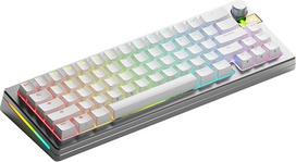 Glorious Gaming GMMK 3 PRO HE: Drahtlose Tastatur mit Rapid Trigger, Hall-Effekt, Aluminiumgehäuse, 8K-Abrufrate, Hot-Swap (MX- & HE-Schalter), anpassbare Auslösung, Kompakt 65 %, USA QWERTY - Silber
