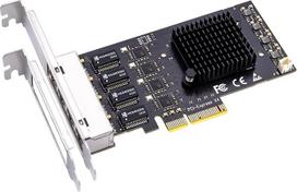 GLOTRENDS LE8445 4 prievadų 2,5Gb PCIe tinklo kortelė staliniams kompiuteriams, 2500/1000/100Mbps Gigabit Ethernet RJ45 LAN prievadas, PCIE X4 sąsaja, įprastas ir plokščias montavimas
