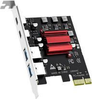 GLOTRENDS U3044AC 4 prievadų PCIe USB išplėtimo kortelė, 2 USB-C ir 2 USB-A (USB 3.2 Gen 1), suderinama su "Windows" ir "Linux" (nepalaiko "Mac OS")