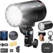 GODOX AD100 Pro II AD100Pro II 2,4 GHz TTL1/8000 HSS 100 W kompaktinė blykstė, 3300 mAh akumuliatorius, 60-100 blyksnių, kai veikia visu pajėgumu, spalvotai pažymėtos grupės, 0,01-1,5 s įkrovimo laikas, skirta "Canon", "Sony", "Nikon", "Fuji