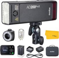 GODOX AD200 Pro II AD200Pro II blykstės įrenginys, TTL 200 W kišeninė blykstė HSS 1/8000 s, belaidė sinchronizacija vienu prisilietimu, patobulintas spalvotas ekranas, fotografijos apšvietimas (AD200ProII)