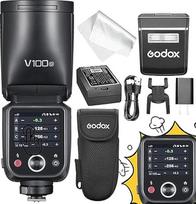 Godox Flash V100 O fotoaparato blykstė Speedlite, V100O 100 W jutiklinio ekrano blykstė, TTL HSS 1/8000 s sinchronizacijos blykstė, suderinama su Olympus E-M1 III, Pen-F, E-PL8, E-P5 ir Panasonic GH4 GX85 LX100 S1 S5 IIX