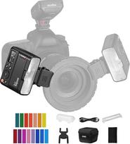 GODOX MF12 makro blykstė 2.4G belaidžio perdavimo valdymo vadovas 16 TTL režimų M su "Cold Shoe" spalvotu filtru, skirta augalų portretams, vabzdžiams, maistui, juvelyriniams dirbiniams, makro fotografijai