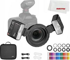 Godox MF12 MF12-K2 12 W makro blykstė, 2.4G belaidis valdymas, TTL/M režimas, integruota 3,7 V/6,29 W ličio baterija kaip išorinė TTL blykstė, suderinama su Nikon, Sony, Canon, Fuji, Olympus ir Panasonic