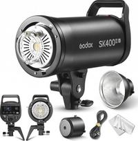 Godox SK400III-V Studioblitz 400Ws su standartiniu reflektoriumi, GN65 5600K Studio Blitz su 10W LED apšvietimu, 1/32-1/1 reguliavimas, 2.4G belaidė X sistema, Bowens laikiklis portretinėms nuotraukoms