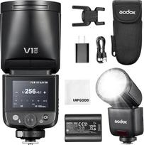 GODOX V1 MID C fotoaparato blykstė, skirta "Canon", V1mid-C TTL fotoaparato blykstė su apvalia galvute, 55 Ws kelioninė blykstė, 650+ blyksčių 2.4G HSS 1/8000s V1midC blykstė, skirta "Canon" R6 Mark II R10 R7 R100 EOS-R R5 Mark II R6 RP R8 M50