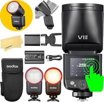Godox V1 Mid N fotoaparato blykstė Nikon fotoaparatams, 55 W, 2,4 GHz TTL 1/8000 HSS, 650 blyksnių, įkraunama per 1,7 s, 7,2 V/2200 mAh ličio akumuliatorius, 2 W LED reguliavimo lemputė su 10 ryškumų