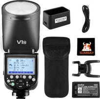 Godox V1-N TTL apvali fotoaparato blykstė Nikon fotoaparatui 7,6 Ws 1 / 8000HSS 480 pilno galingumo nuotraukų 1,5 sekundės perdirbimo laikas 26OOmAh įkraunamas akumuliatorius
