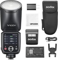 Godox V100-C 100W TTL fotoaparato blykstė "Canon", 2.4G belaidė apvali fotoaparato blykstė su išorine blykste SU-1, HSS 1/8000s 2980 mAh ličio baterijos blykstės, Godox V1Pro C Upgraded