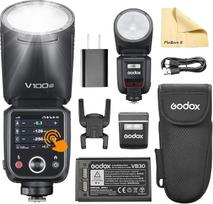 Godox V100-O V100 O Apvali fotoaparato blykstė TTL Speedlite 2.4G belaidis TTL Speedlight stroboskopas, 100 Ws HSS 1/8000s su ličio jonų baterija, skirtas Olympus Panasonic fotoaparatams