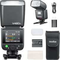 Godox V480-F Flash für Fujifilm, GN50 High Output, Touchscreen-Steuerung, USB-C-Ladung, 1,7 s Schnelle Recyclingzeit, 650 Vollstärke-Blitze, 2.4G X Wireless 1/8000s HSS TTL Flash Speedlite