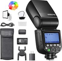 Godox V860IIIS blykstės "Sony" fotoaparatams 76Ws 2.4G HSS 1/8000s su 10 greičių reguliuojamu apšvietimu 7.2V/2600mAh ličio baterija Į komplektą įeina difuzorius, spalvotas filtras, mini softboxas