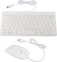 GOWENIC itin plonas USB klaviatūros ir pelės rinkinys, optinių USB pelių rinkinys, skirtas nešiojamiesiems kompiuteriams, prijungti ir žaisti (baltas)