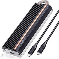 GRAUGEAR 20Gb/s korpusas M.2 NVMe ir SATA SSD, USB 3.2 Gen2x2 20Gb/s, palaiko M.2 2280/2260/2242/2230, aušinimas šiluminiais vamzdeliais, tylus