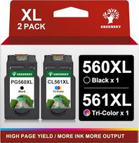 GREENSKY 560 561 Patronen XL PG-560XL CL-561XL Multipack Ersatz für Canon Druckerpatronen 560 560 PG 560 XL schwarz und CL 561 XL für Canon Pixma TS5350 TS5351 TS5352 TS5353 TS7451 TS7450 Drucker