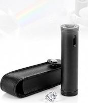 Handliches Vollspektrum-Prismenspektrometer, Diffraktionsspektroskop, Einstellbarer Fokus, Aufbewahrungstasche aus Leder, Taschen-Edelsteinspektroskop zur schnellen Edelsteinbestimmung