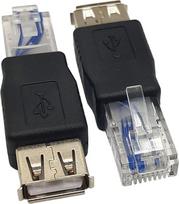 Haokiang AF-RJ45 USB 2.0 moteriškos lyties į Ethernet RJ45 vyriškos lyties AF-8P8C vyriškos lyties USB perdavimo tinklo jungties adapteris