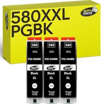 Happy Printer 3 spausdintuvų kasetės suderinamos su Canon PGI-580 PGBK, skirtos Pixma TR7500 TR7550 TR8500 TR8550 TS6100 TS6150 TS6151 TS6300 TS6350 TS8100 TS8150 TS8151 TS8151 TS8151 TS8151 TS811 TS8151 TS811 52
