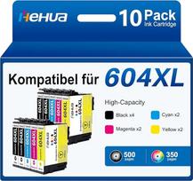 hehua Kasetės, suderinamos su Epson 604XL spausdintuvo kasetėmis Rašalas, suderinamas su Epson XP-2200 kasetėmis WF-2910 WF-2930 WF-2935 WF-2950 XP-3200 XP-3205 XP-2205 XP-4200 XP-4205 (10 vnt.)