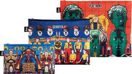 LOQI Daugkartinio naudojimo maišeliai Museum Gilbert & George Death Hope Life Fear, 3 vnt.
