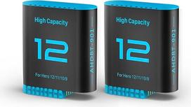 Hero12 baterija 2580 mAh pakaitinės baterijos C tipo LED trijų kanalų įkroviklis, skirtas GoPro Hero 12 Hero 11 Hero 10 Hero 9 Black, 2 vnt.
